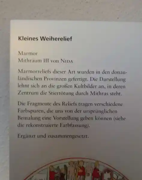 Mithras killing bull depiction on a marble